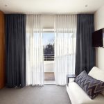 Balcony Used Modern Minimalist Furniture Grey and White Curtain