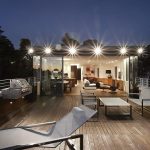 Wooden Flooring and Outdoor Kitchen Space and Minimalist Furniture