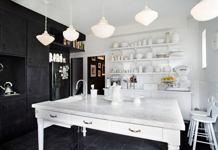 Black And White Kitchens Ideas Contrast Between Black and White Kitchen