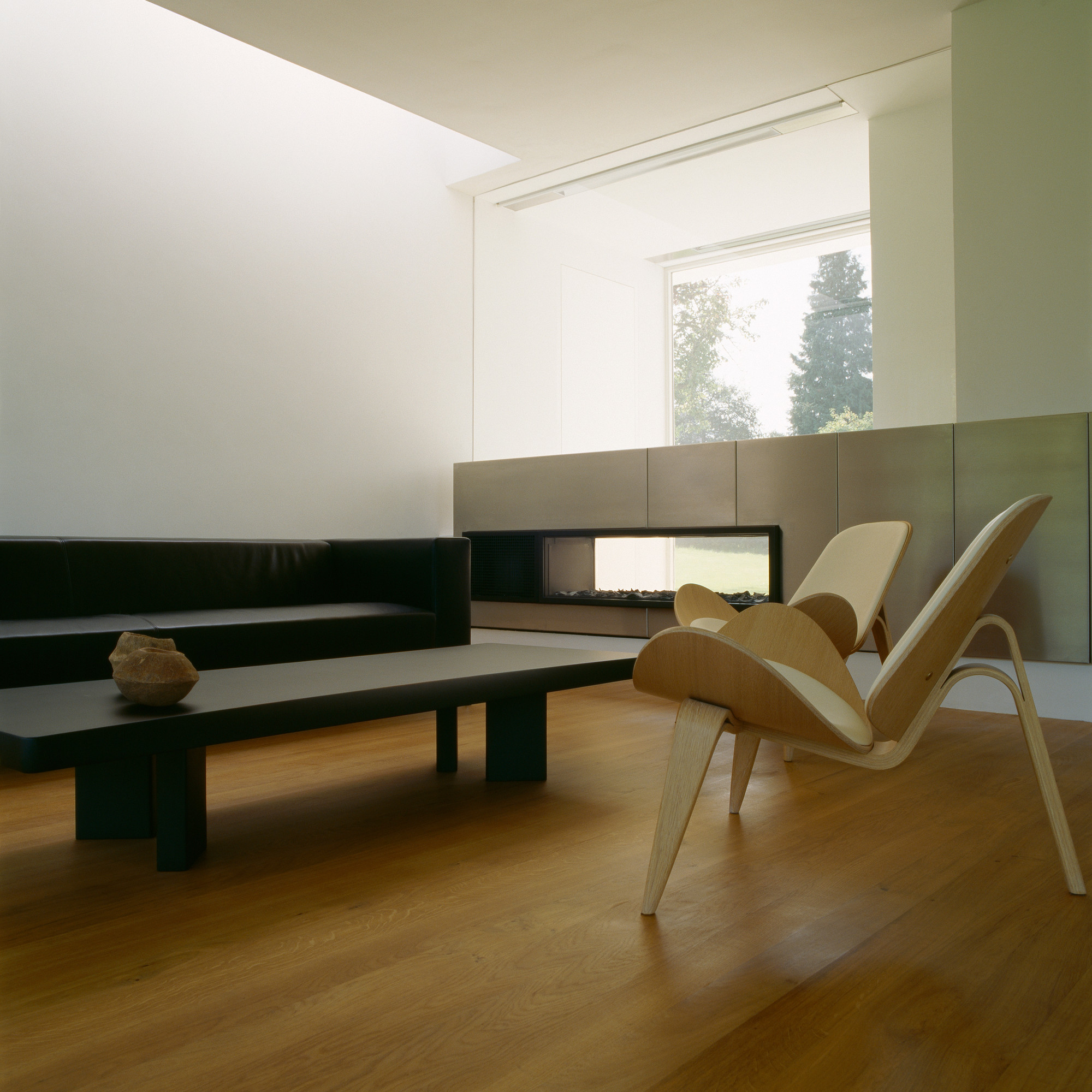 Hardwood Flooring House Anna Philipp Among Dark Table Also Orange Chairs At House Anna Philipp