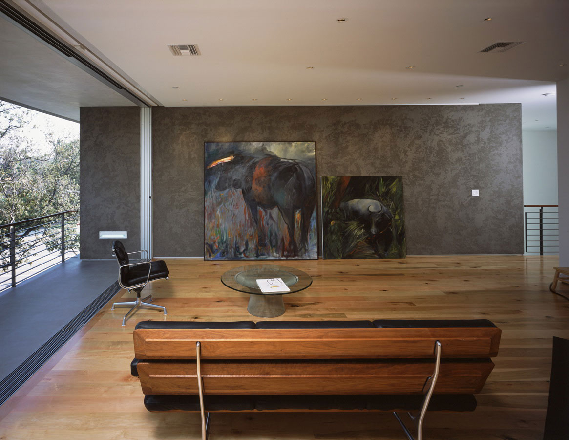 Abstract Painting Behing Round Glass Coffee Table Abstract Painting Behing Round Glass Coffee Table