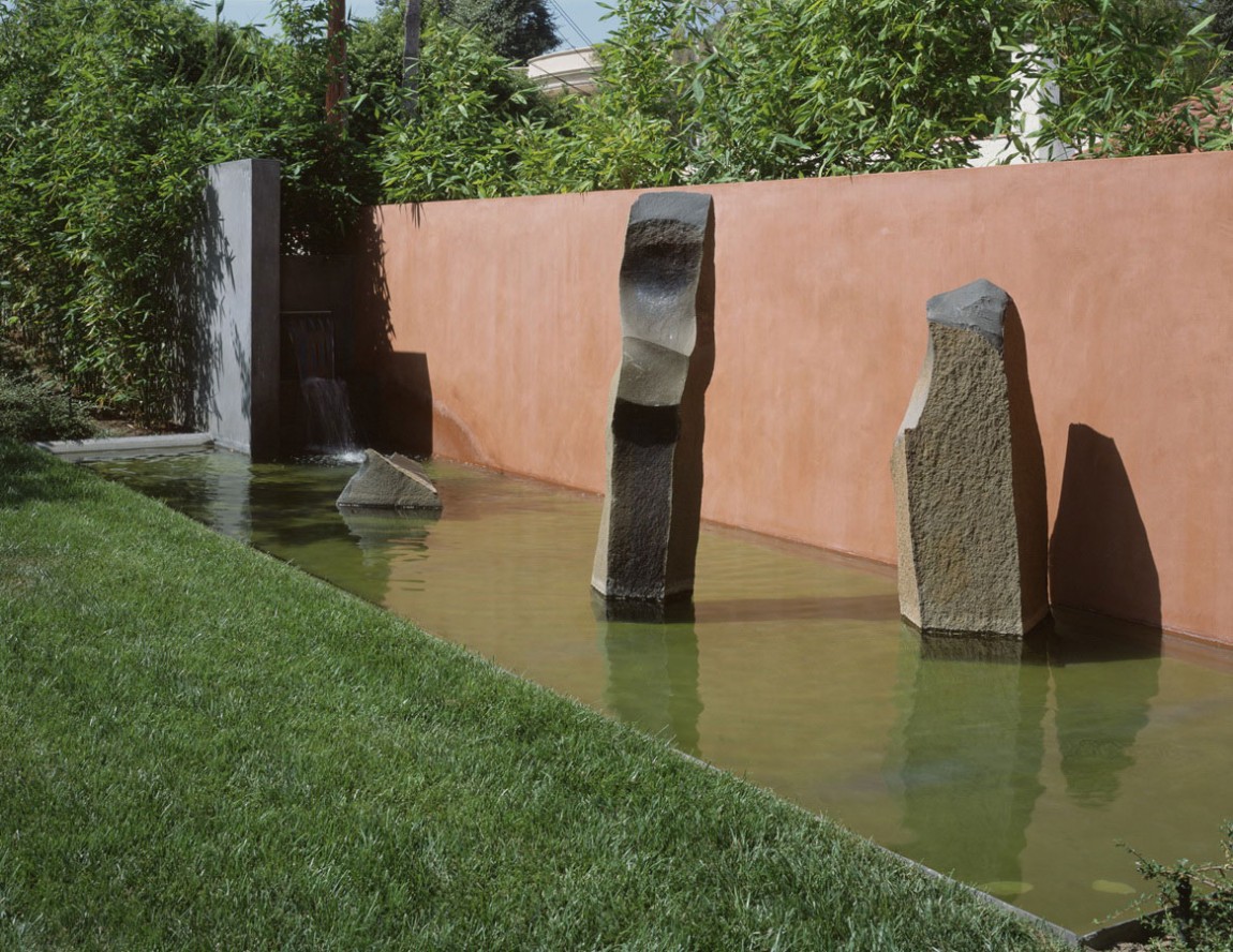 Pond At Home Decorated Among Two Standing Stones Pond At Home Decorated Among Two Standing Stones