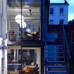 Combination Of Wide Glass Bay Window Also Outdoor Staircase At Sideyard