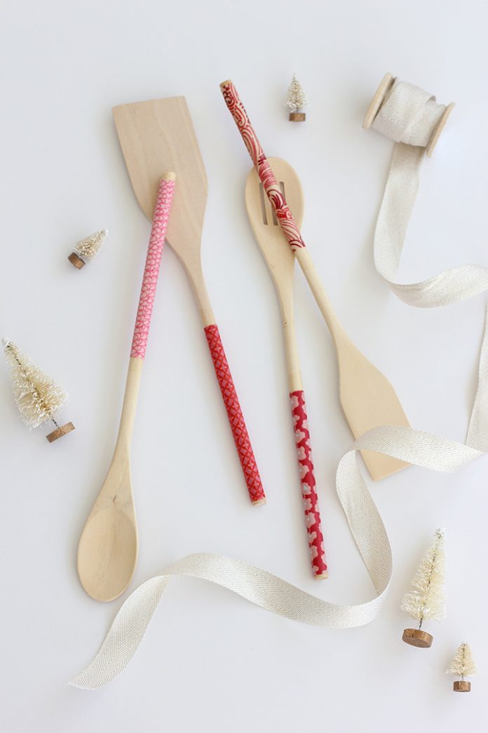 Creative Gift Guide Styles DIY Fabric Covered Wooden Spoons