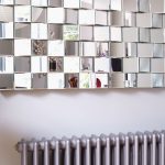 Glossy Mozaic Glass On Wall Near All Clear Color On Wall Painting Theme