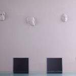 Human Head Ornament On Clear Wall Background Added Near Small Space