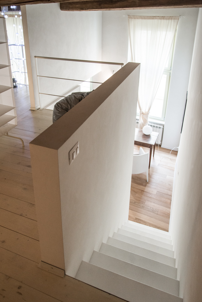 Via delle Orfane by CON3STUDIO - Indoor Stair Land On Woodn Board Flooring Added Near Wooden Table