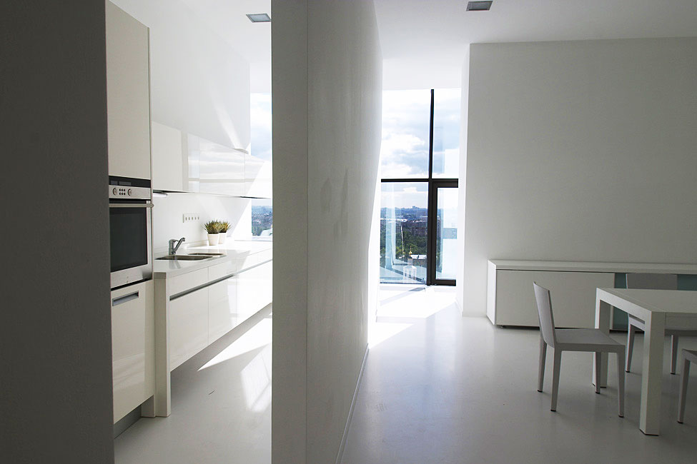 Small Detached Kitchen Design At Falcons Nest Penthouse Near Wall Room Divider Applied Clear Cabinetry Along With Built Inside Microwave Small Detached Kitchen Design At Falcons Nest Penthouse Near Wall Room Divider Applied Clear Cabinetry Along With Built Inside Microwave