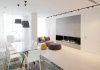 New Arbat Apartment – Ortal Fireplace for Wonderful Modern Apartment in Stylish Interior Design Glass Dining Table At New Home Dining Room Near Colorful Carpet