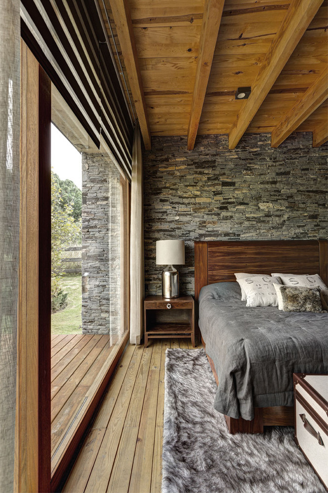 Awesome Wooden Ceiling Along With Wooden Bed Inside Vr Tapalpa House Elias Rizo Arquitectos Bedroom Near Stone Wall
