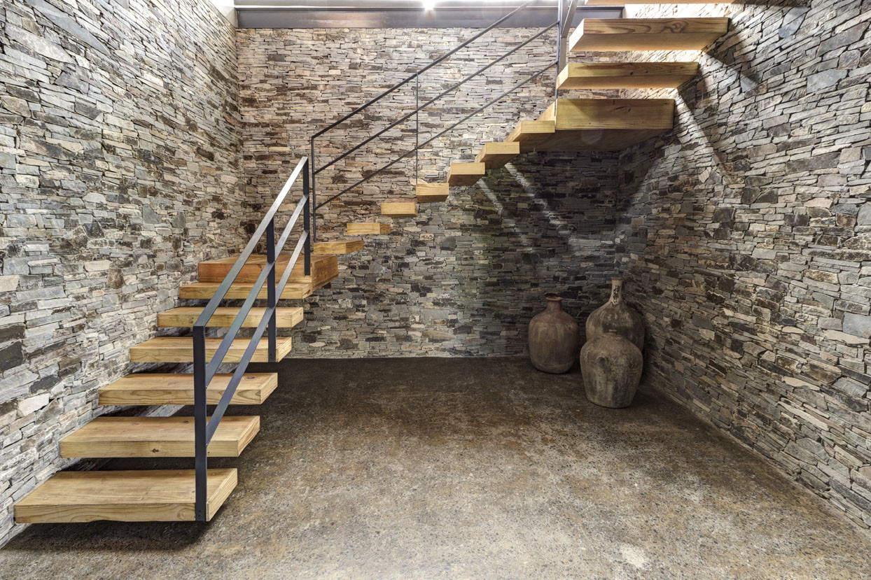 Fascinating Wooden Footings Along With Long Iron Handrail Inside Vr Tapalpa House Elias Rizo Arquitectos Staircase